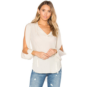 Haute Hippie Classic Cowl Blouse Antique White