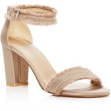 Stuart Weitzman Frayed Block Sandal