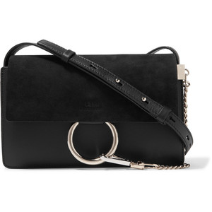 Chloe Faye Suede & Leather Shoulder Bag