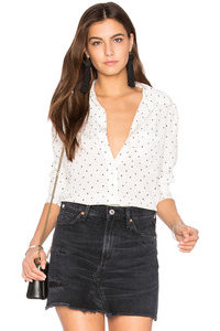 Kate Moss Silk Bret Polka Dot Blouse