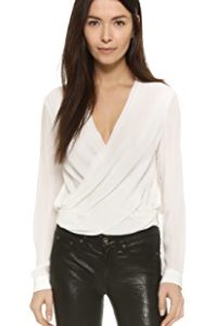 L'Agence Gia White Crossover Blouse